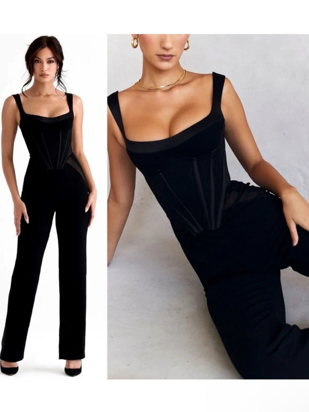 NWT House of CB Mylene Corset Jumpsuit NWT XS